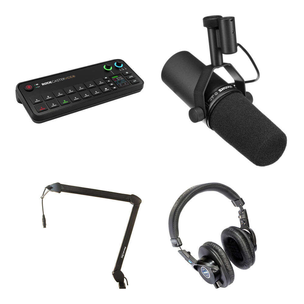 RODE RODECaster Video All-in-One Production Console Pro Streamer Kit con Micrófono Shure