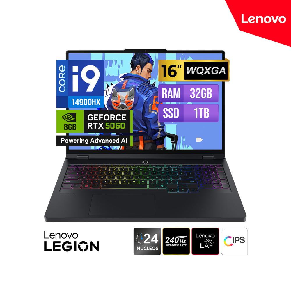 LAPTOP GAMER LENOVO LEGION PRO 5 16IRX10 INTEL CORE i9 14900HX 32GB 1TB RTX 5060 8GB 16 WQXGA IPS