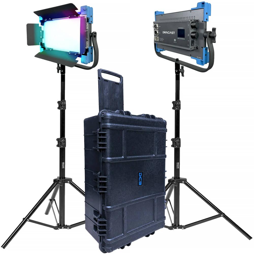 Dracast Pro Series II LED500 RGB Panel Kit 2x LED 2700-10000K CCT, Control DMX y App, Incl
