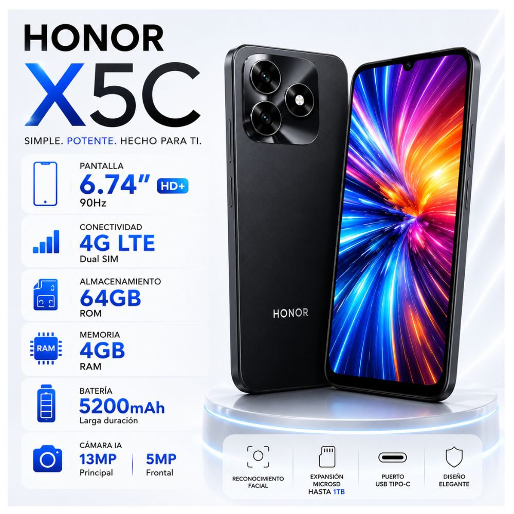 CELULAR HONOR X5C 4GB RAM  64GB  Negro