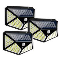 Set 3 Lampara Solar Con Sensor De Movimiento 100 Leds