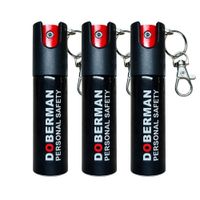 Pack 3 Gas Pimienta Llavero 20ml Compacto Con Seguro Portátil y Clip Metálico Negro