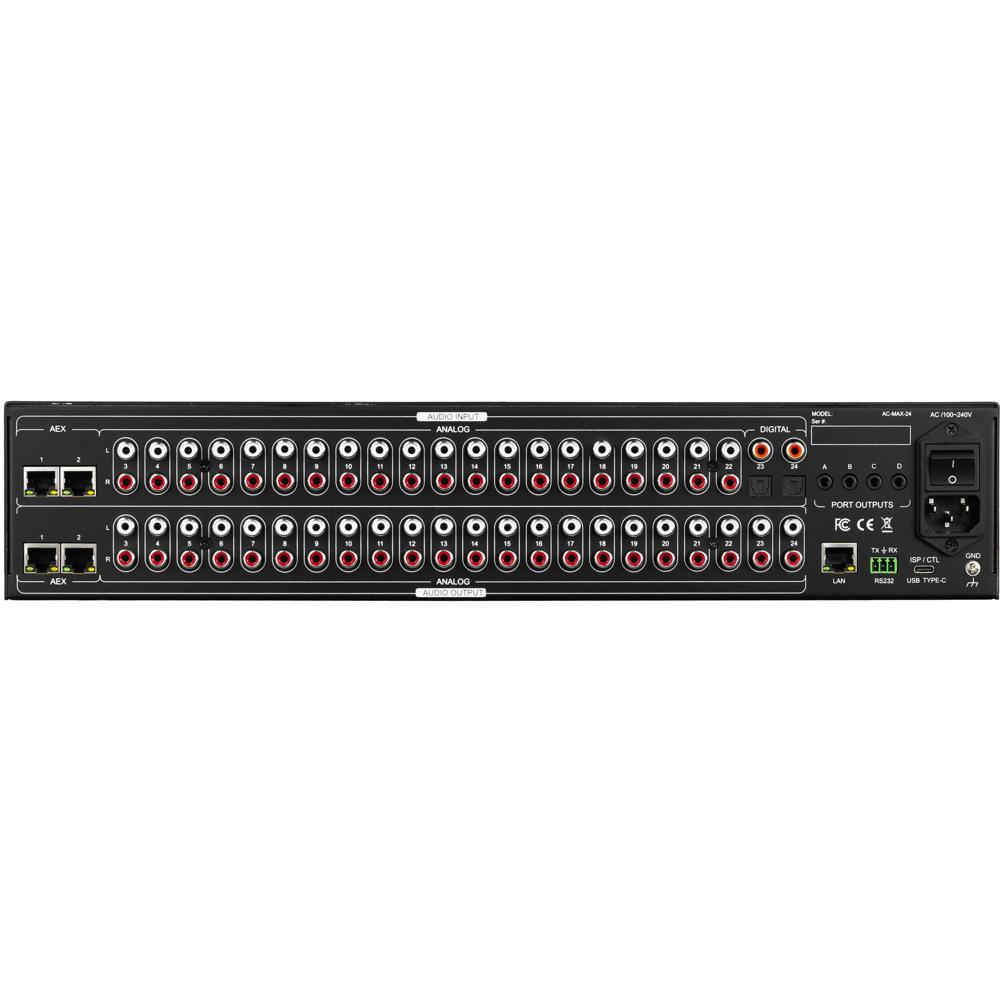 AVPro Edge AC-MAX-24 Switcher de Audio Matriz 24x24, 2 Canales, 20 RCA Entradas, 22 RCA Sa