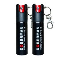 Pack 2 Gas Pimienta Llavero 20ml Compacto Con Seguro Portátil y Clip Metálico Negro