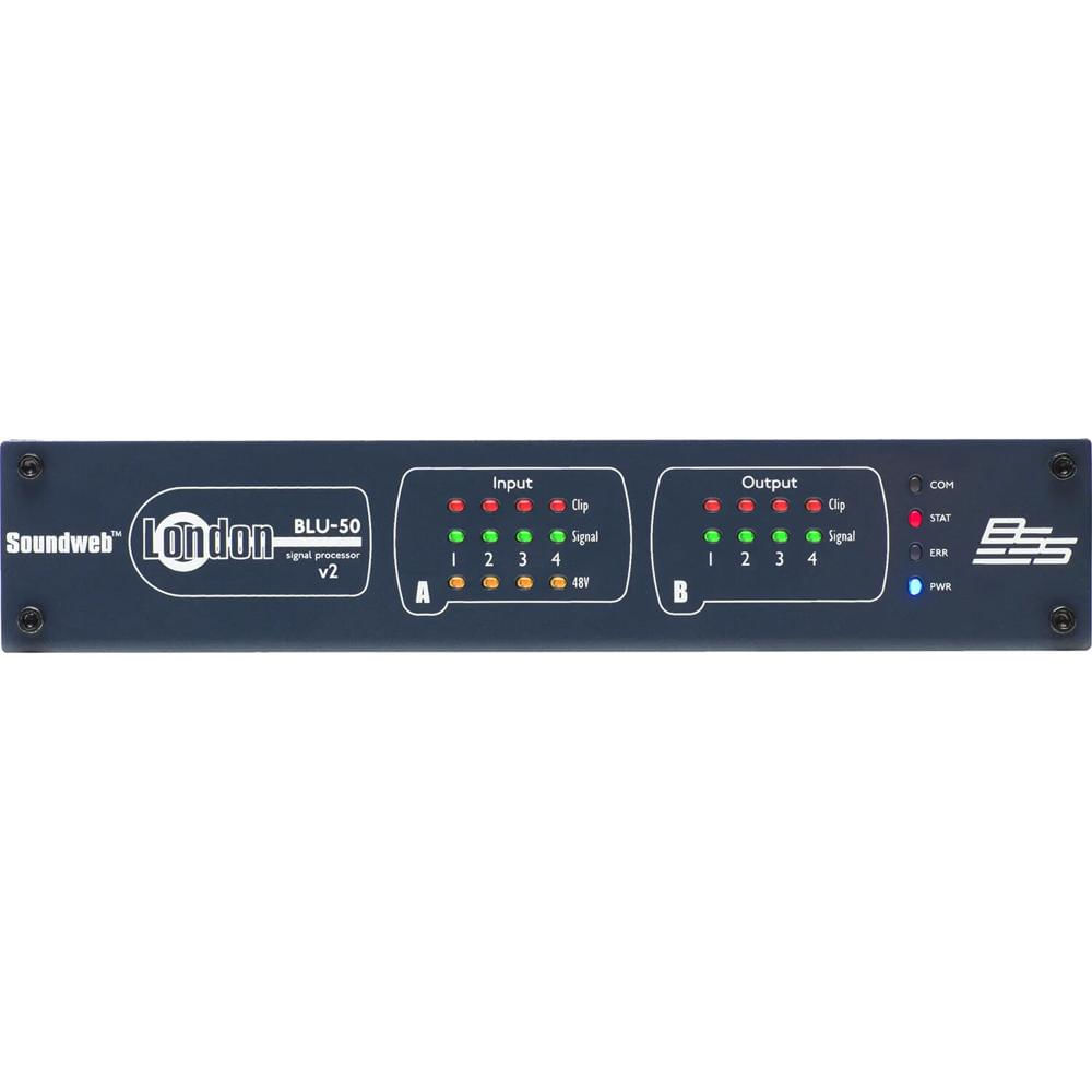 BSS Audio Procesador de Señal BLU-50v2 4x4 con BLU Link, 4 Entradas y 4 Salidas Analógic