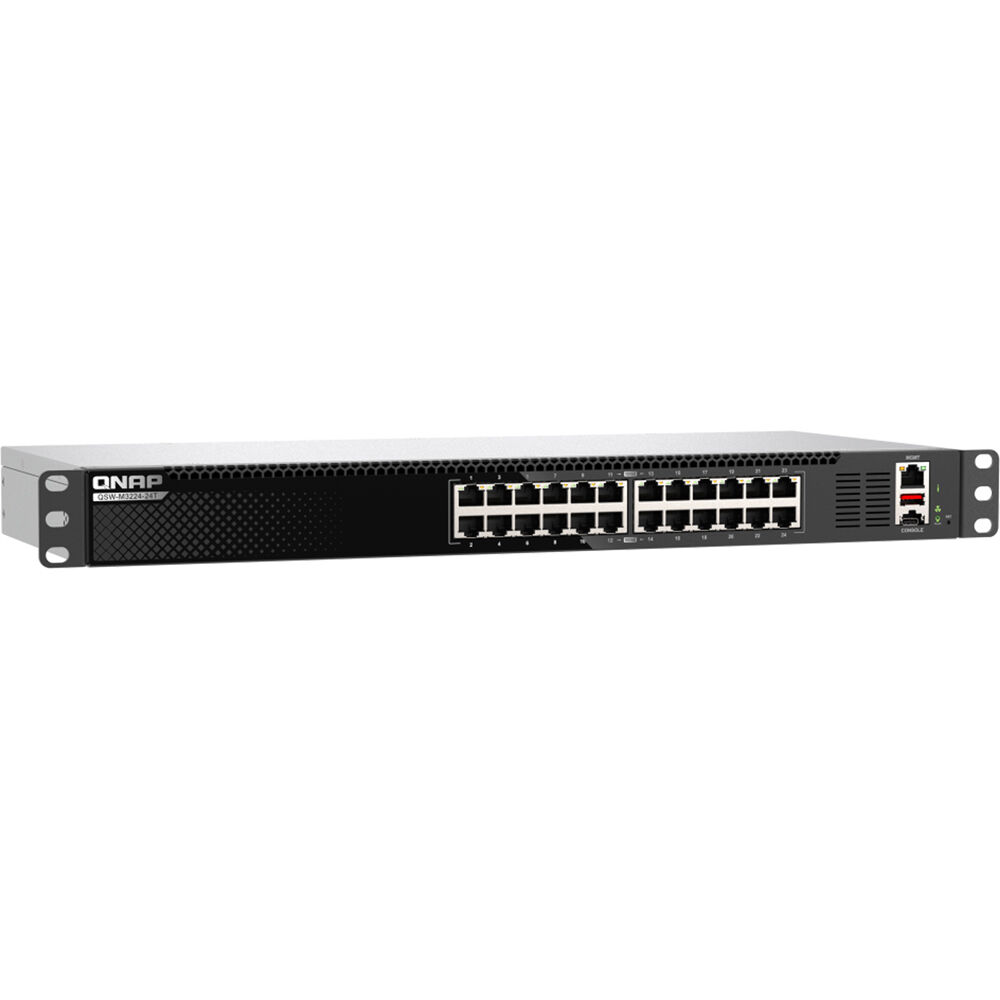 QNAP Switch 10G QSW-M3224-24T 24 Puertos Ethernet, Capacidad de Conmutación 480 Gb/s, Rac