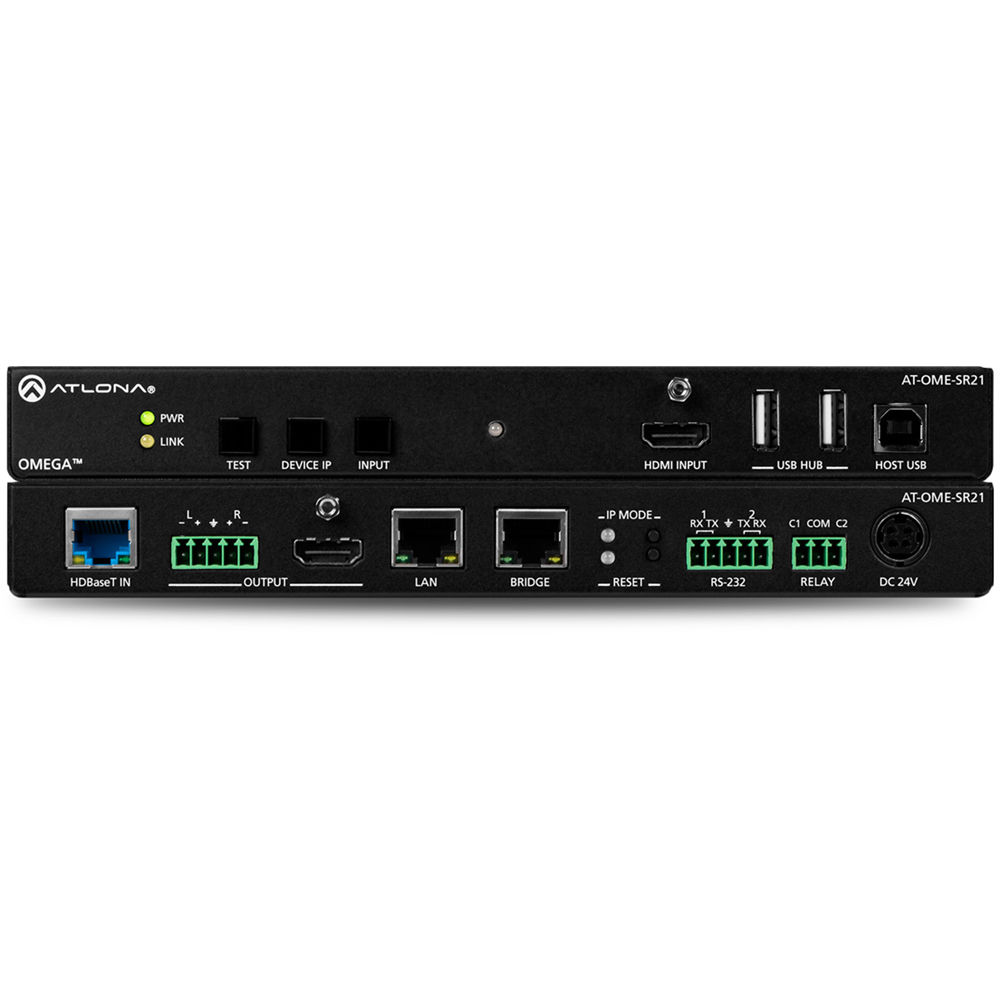 Atlona Omega Soft Video Conferencing 4K HDMI-to-HDBaseT Scaling Receiver AT-OME-SR21 con H