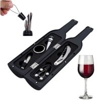 SET DE VINO SACA CORCHO 5 PIEZAS DE ACERO INOXIDABLE