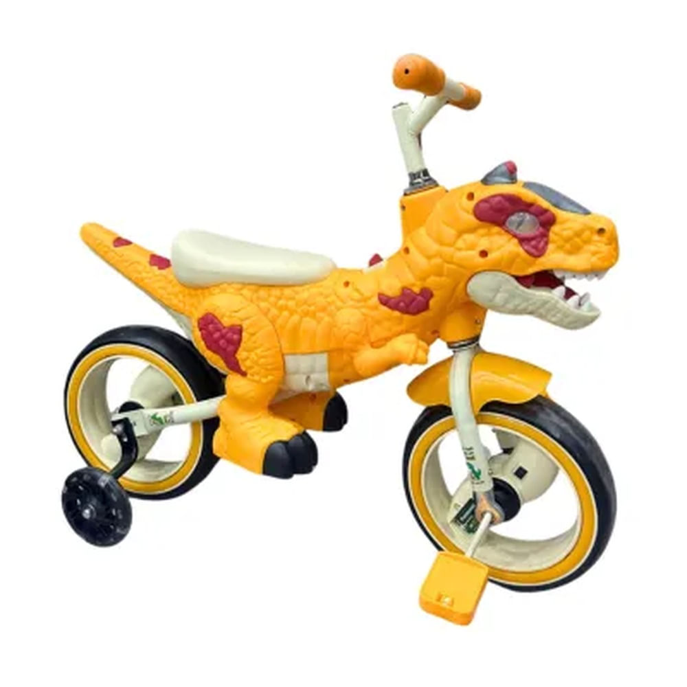Bicicleta con Pedal Modelo Dinosaurio - Bicidino Naranja