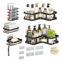 Set 5 Esquinero Organizador Ducha Baño Jabonera Estante