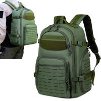 Mochila Militar Importada 50L Táctica para Camping Trekking y Viajes con Sistema MOLLE Láser Verde
