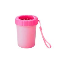 Lavapatas Portátil Mediano 2 en 1 para Perros y Gatos Color Rosado