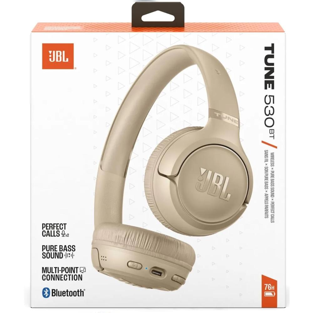 JBL Tune 530BT Wireless On-Ear Bluetooth Headphones - BEIGE