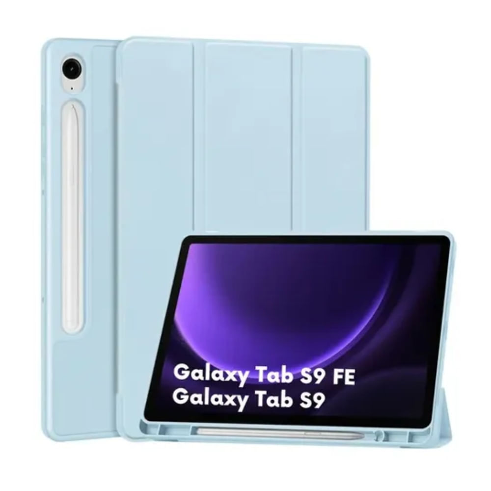 Case Protector Folio Cover Porta Pencil Samsung Tab S9 FE - Celeste