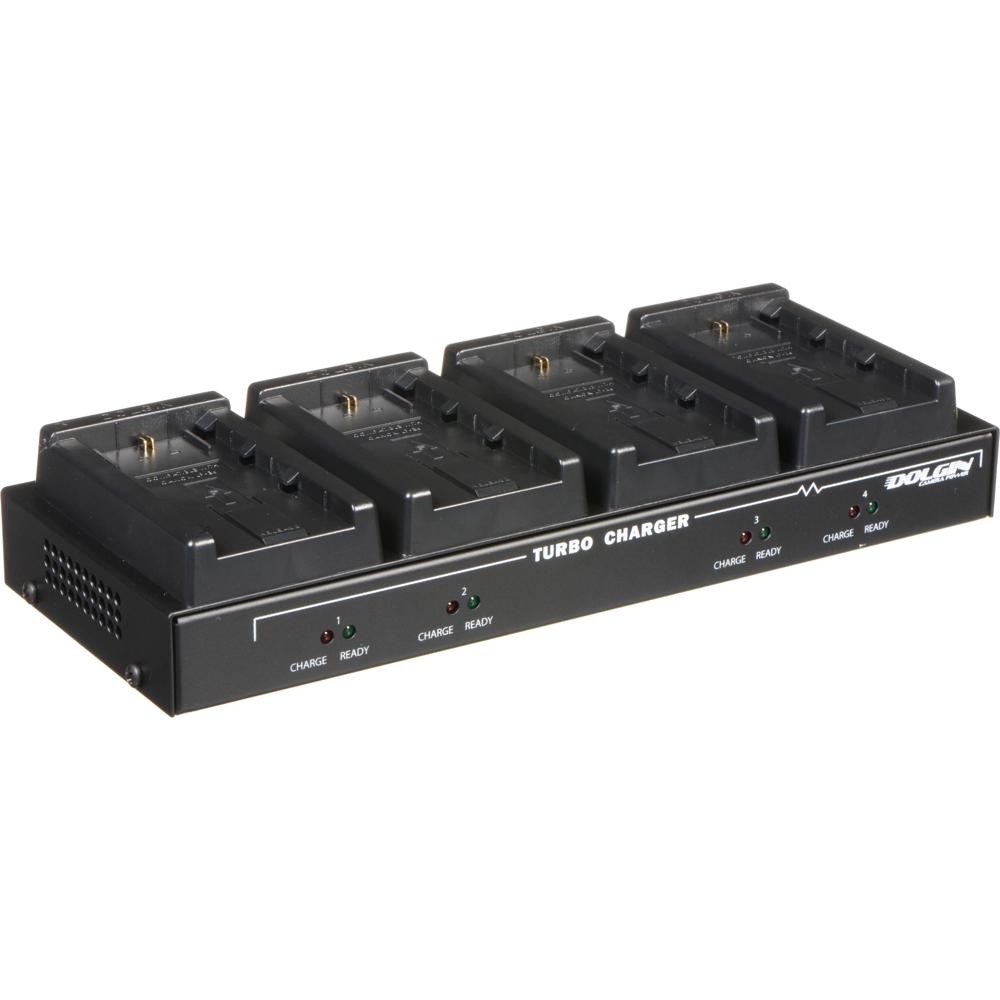 Dolgin Engineering Cargador de Baterías TC40-DSLR-C para Canon LP-E6 - Carga Cuatro Bater