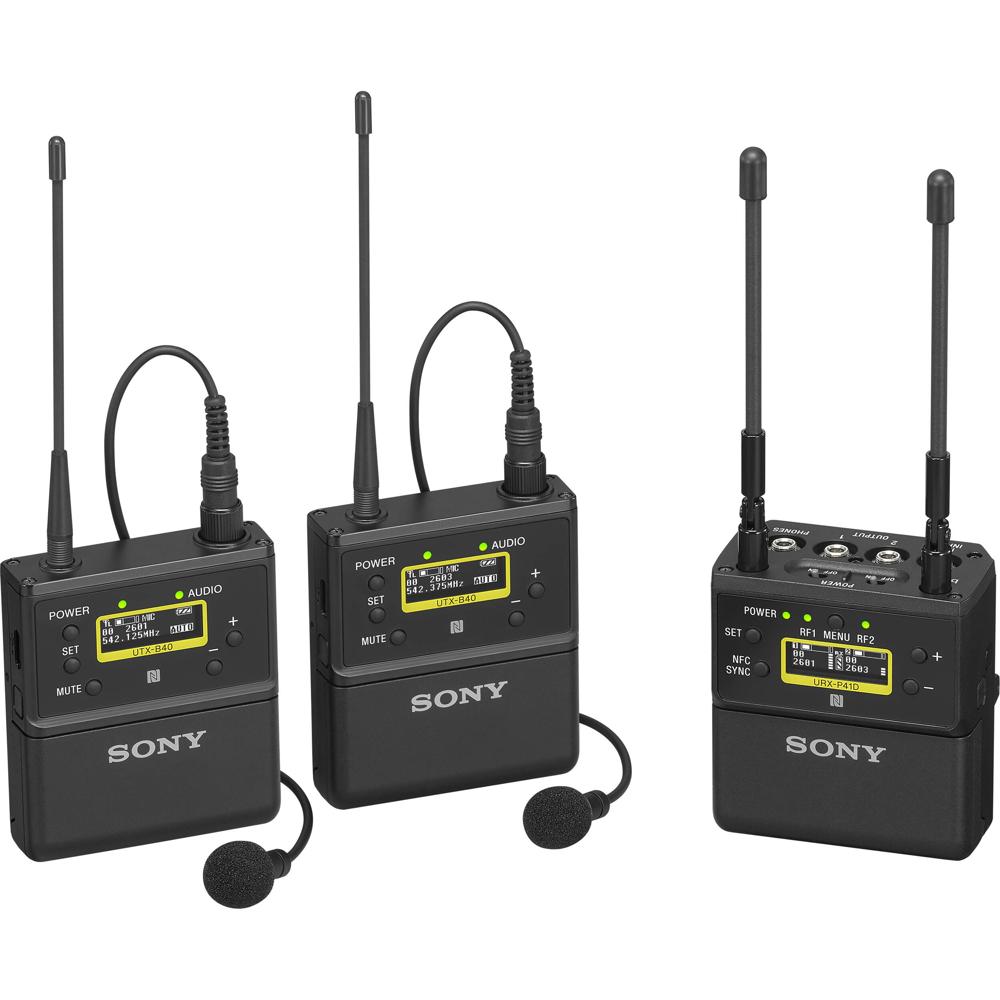 Sony UWP-D27 Sistema Inalámbrico de Micrófono Lavalier Omni para 2 Personas con Transmis