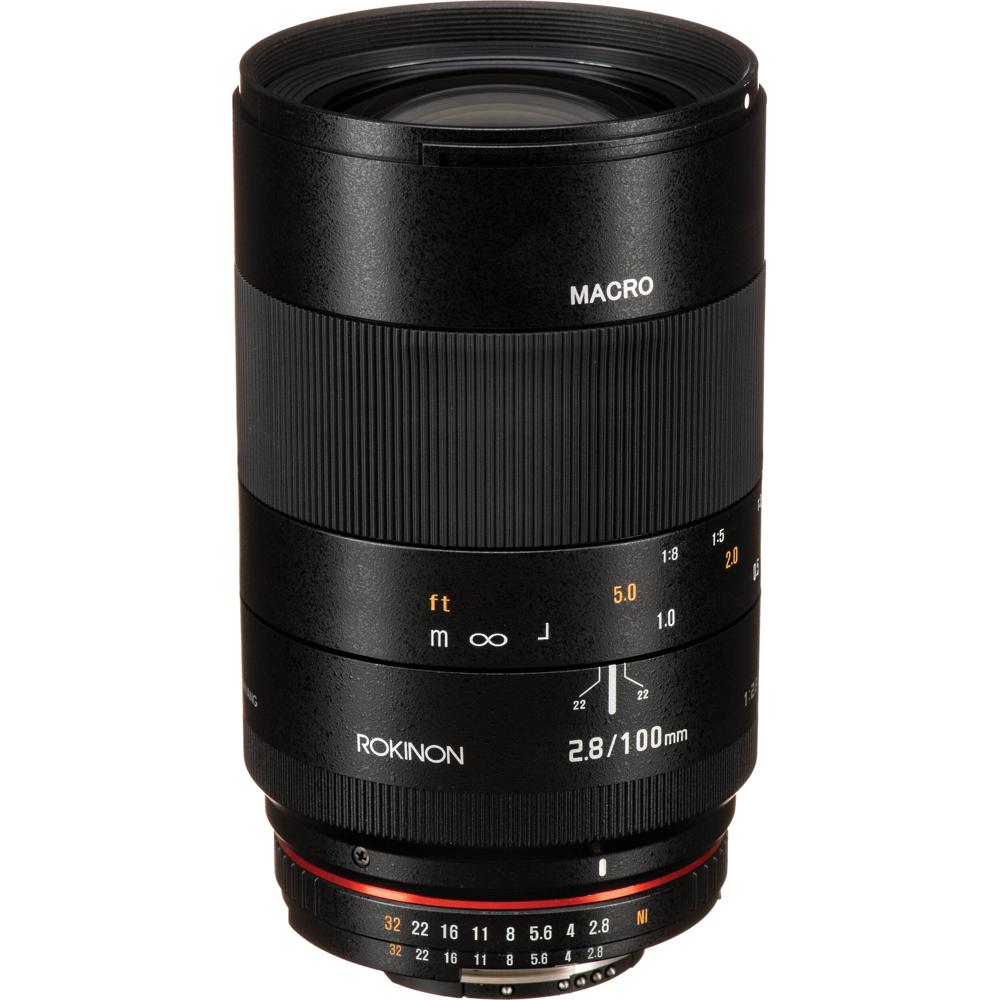 Rokinon 100mm f/2.8 Macro Lens Nikon F - 1:1 Magnificación, Enfoque Interno, Ultra Multi-
