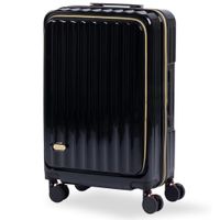 Maleta de Viaje Carry-On de Mano Cabinera Compartimiento Laptop USB Apertura Frontal - Negro