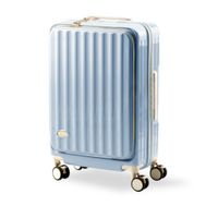 Maleta de Viaje Carry-On de Mano Cabinera Compartimiento Laptop USB Apertura Frontal - Celeste