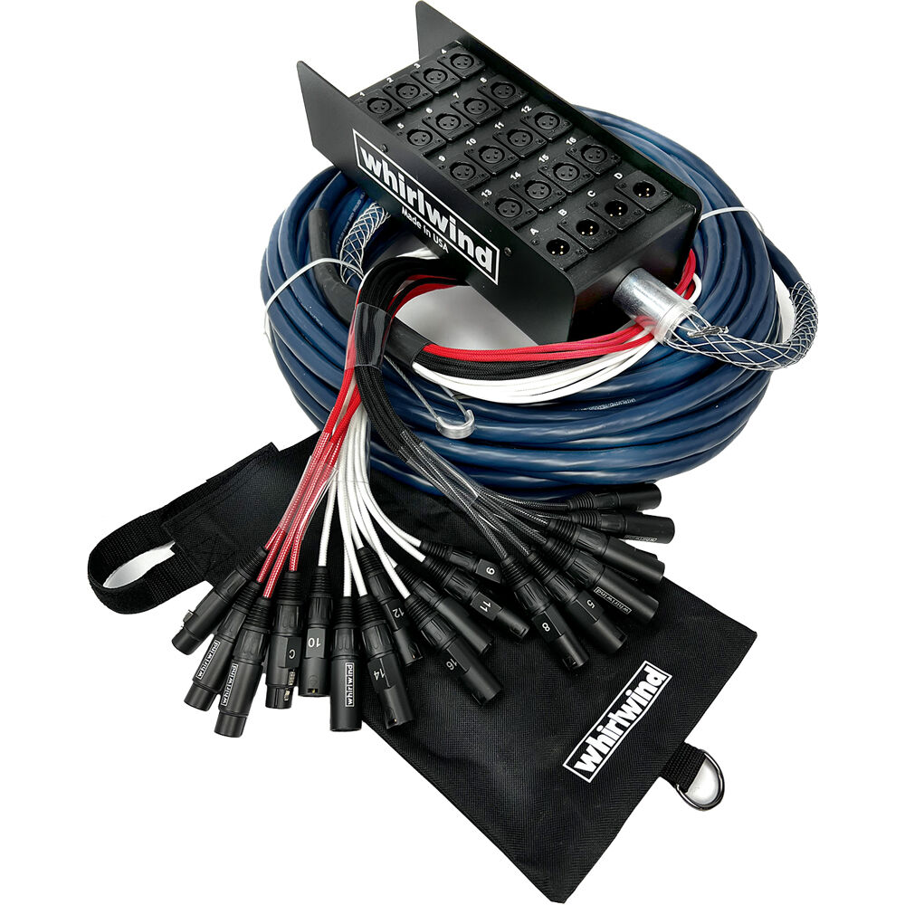 Whirlwind Medusa Standard Snake 16 x XLR Send / 4 x XLR Return 100' con Stagebox de Acero
