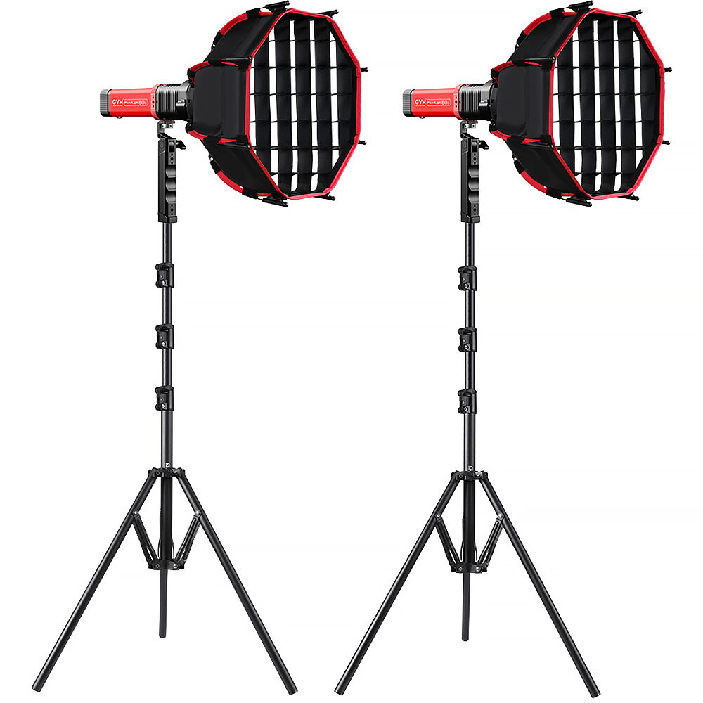 GVM Kit de Monolight LED Bi-Color PD60B con 2 Luces, Softboxes y Soportes