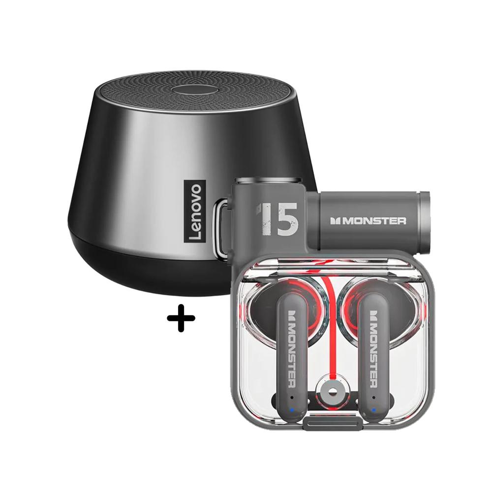 Combo Audífonos Monster XKT15 Negro + Parlante K3 Pro