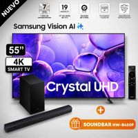 Televisor Samsung 55   Pulg. Crystal 4K UHD UN55U8000FGXPE Smart TV Modelo Nuevo - Soundbar HW-B450F