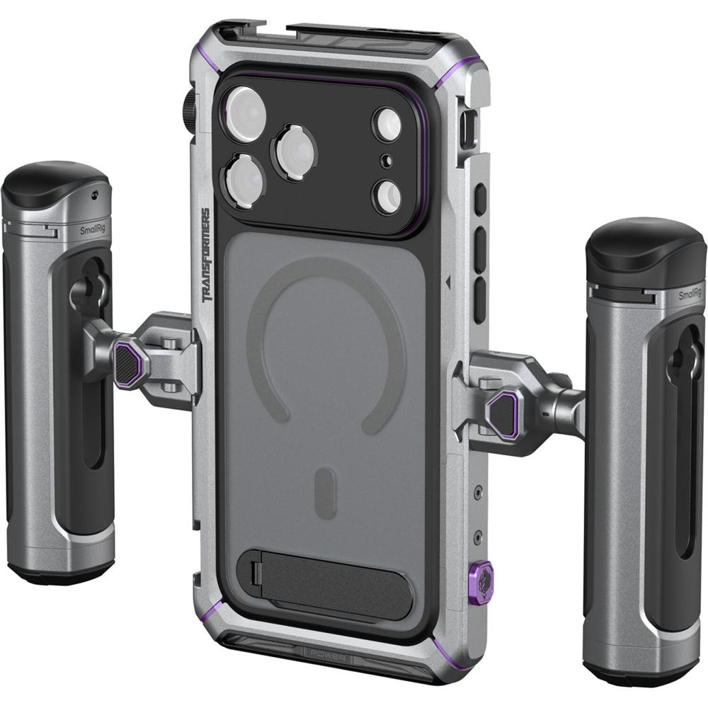 SmallRig Kit Doble Mango Móvil para iPhone 17 Pro (Edición Megatron) - Incluye Jaula, Fu