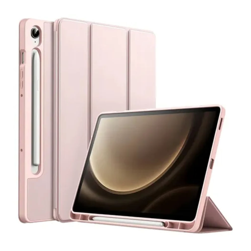 Case Protector Folio Cover Porta Pencil Samsung Tab S9 FE - Rosado
