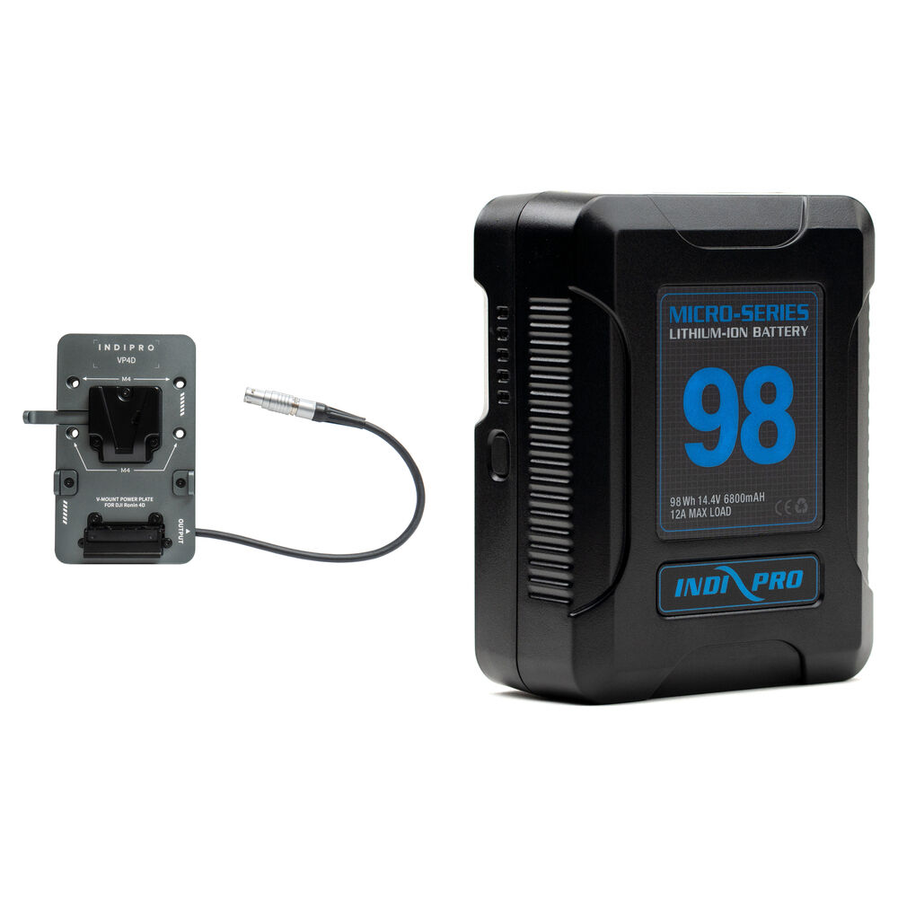 IndiPRO Tools Kit de Alimentación V-Mount para DJI Ronin 4D con Batería de 98Wh