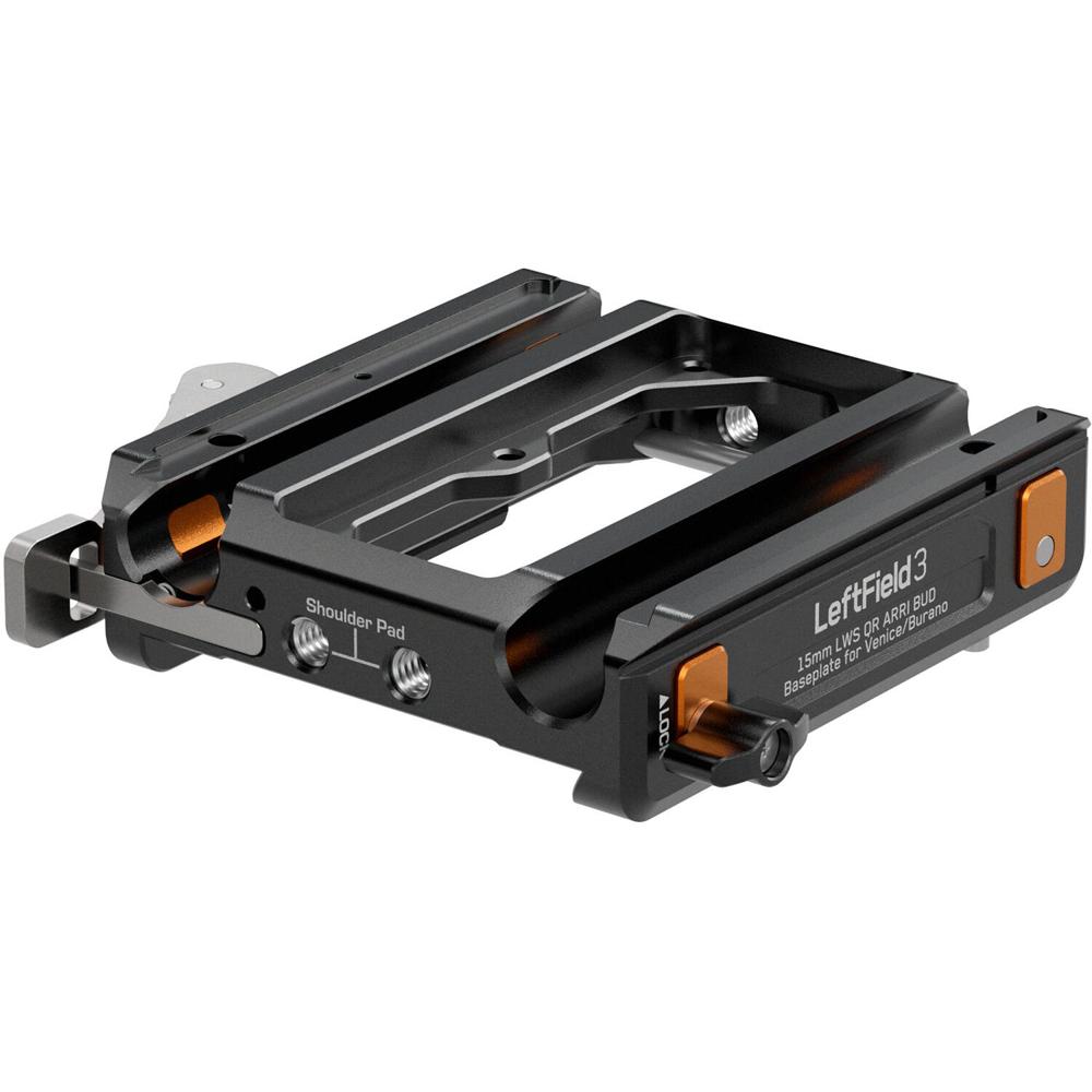 Bright Tangerine Baseplate LeftField 3 ARRI BUD Compatible 15mm LWS con Sistema Open•Up