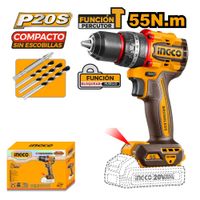 Taladro Percutor Brushless Chuck Metálico Ingco 20V 55NM CIDLI205581