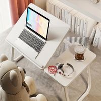 MESA PORTÁTIL PLEGABLE PARA LAPTOP ALTURA  AJUSTABLE 5 NIVELES BLANCO