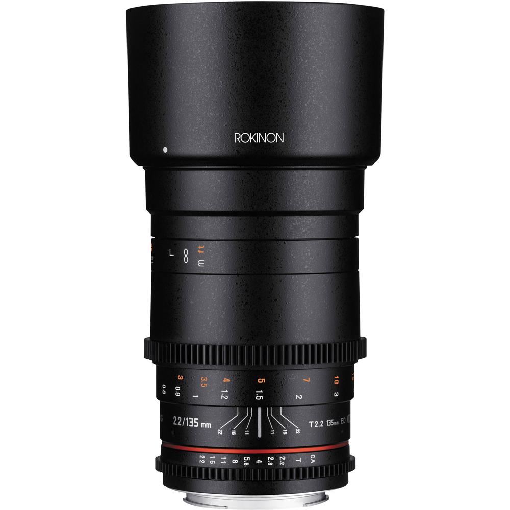 Rokinon Lente Cine DS 135mm T2.2 para Montura Canon EF - Cobertura Full-Frame, Anillo de D