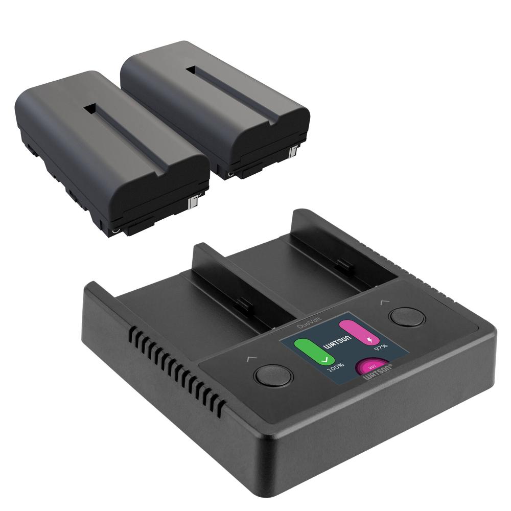 Watson Kit NP-F550 con 2 Baterías y Cargador DuoVolt - Compatible con Camcorders Sony