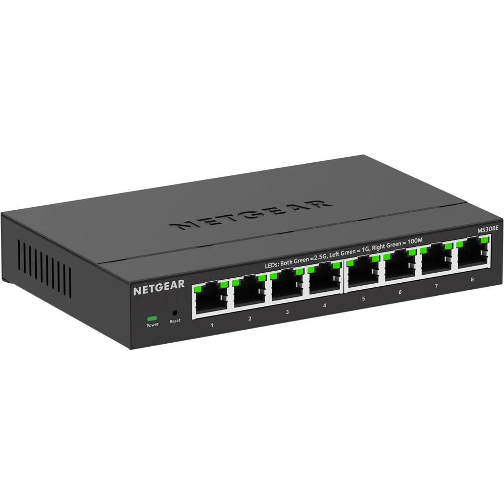 NETGEAR Switch Gestionado MS308E 8 Puertos 2.5G Ethernet, Capacidad de Conmutación 40 Gb/