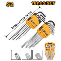 Set 18 Llaves Hexagonales Allen y Torx Ingco HHKSET0181