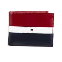 Billetera Tommy Hilfiger Cuero Delgada RFID - Rojo Navy