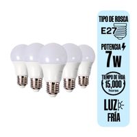 Pack X 5 Foco LED E27 7W Luz Fría Orange