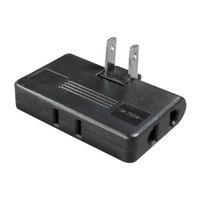 Adaptador Triple Plano Giratorio 10a Negro Opalux