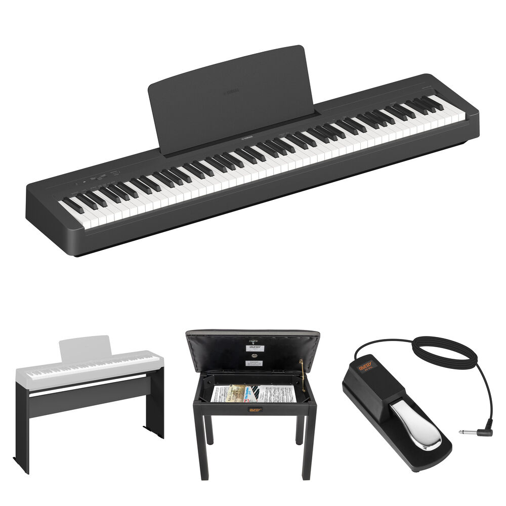 Yamaha P-145BT Piano Digital Portátil de 88 Teclas con Bluetooth y Kit de Accesorios