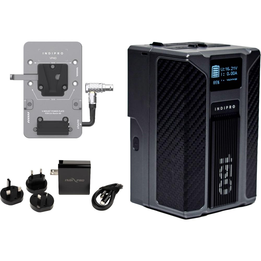 IndiPRO Tools Kratos V-Mount Power Kit para DJI Ronin 4D - Batería Li-Ion 150Wh, Sistema