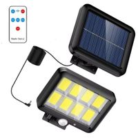 Lampara Reflector con Panel Solar Cable para Exterior Sensor de Movimiento