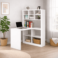 ESCRITORIO CON ESTANTE MODELO UNO SOLO BLANCO