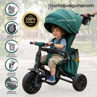 Triciclo Guiador Plegable JEAN MAX para Niños con Bolso Green
