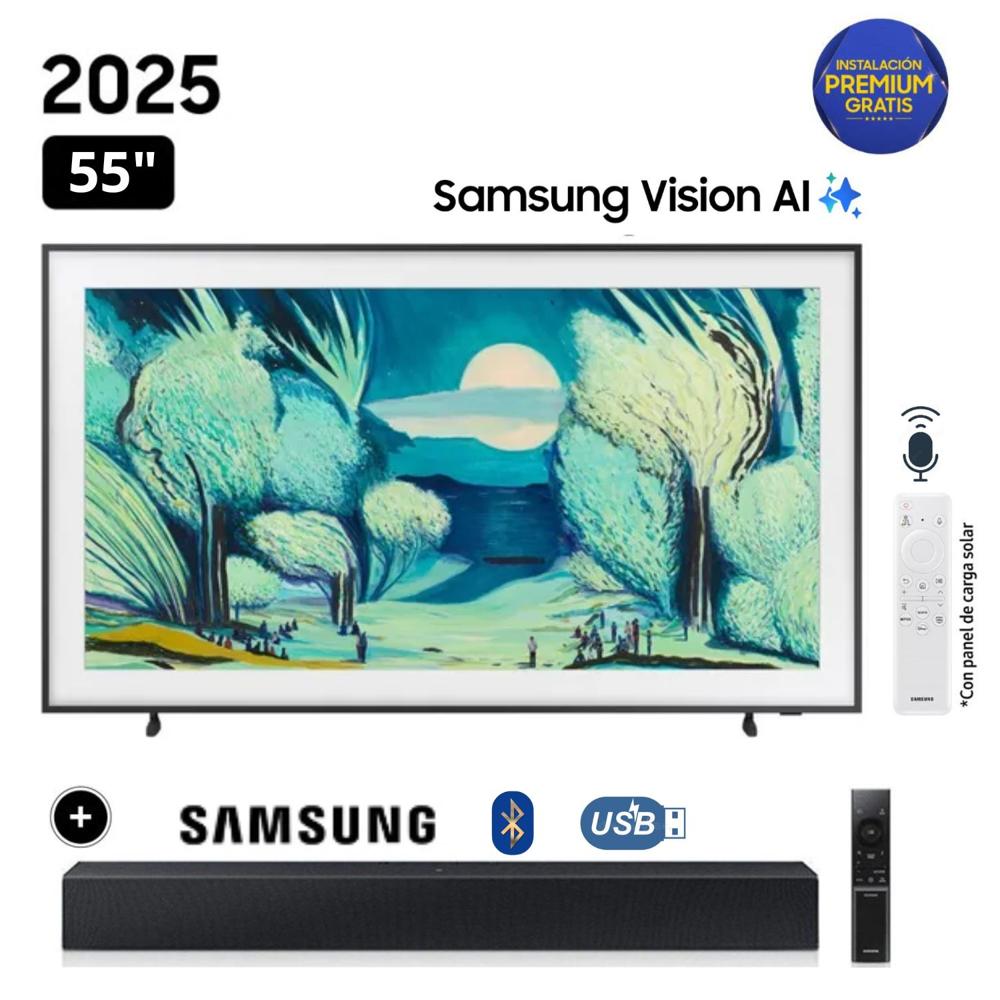 Televisor Samsung The Frame 55 Qled 4k Vision AI Smart TV 55LS03F + Soundbar HW-B400F