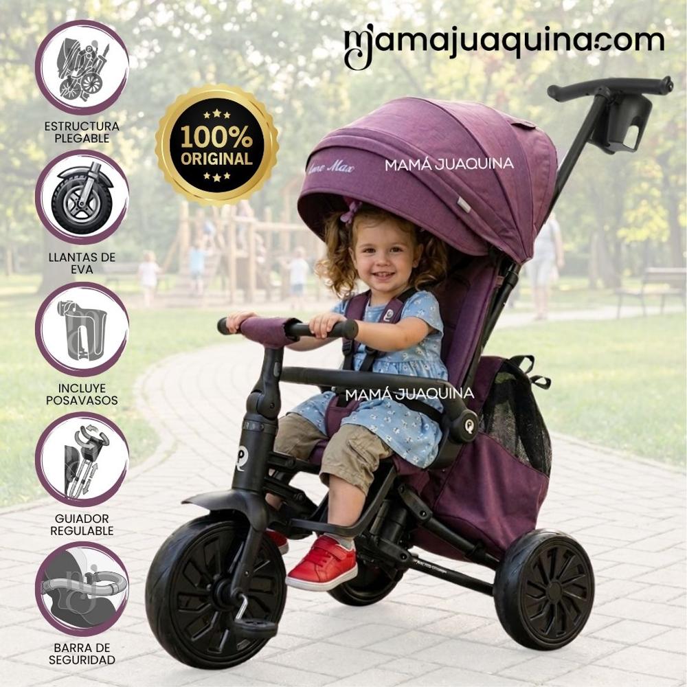 Triciclo Guiador Plegable JEAN MAX para Niños con Bolso Purple