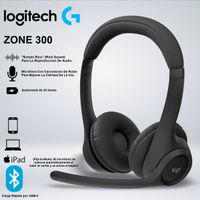 AUDIFONO LOGITECH ZONE 300 WIRELESS USB BLUETOOTH-20HRS C MICRO