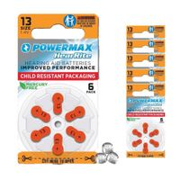 Pilas 13 Para Audífonos De Sordera - Powermax Caja 30 Unidades