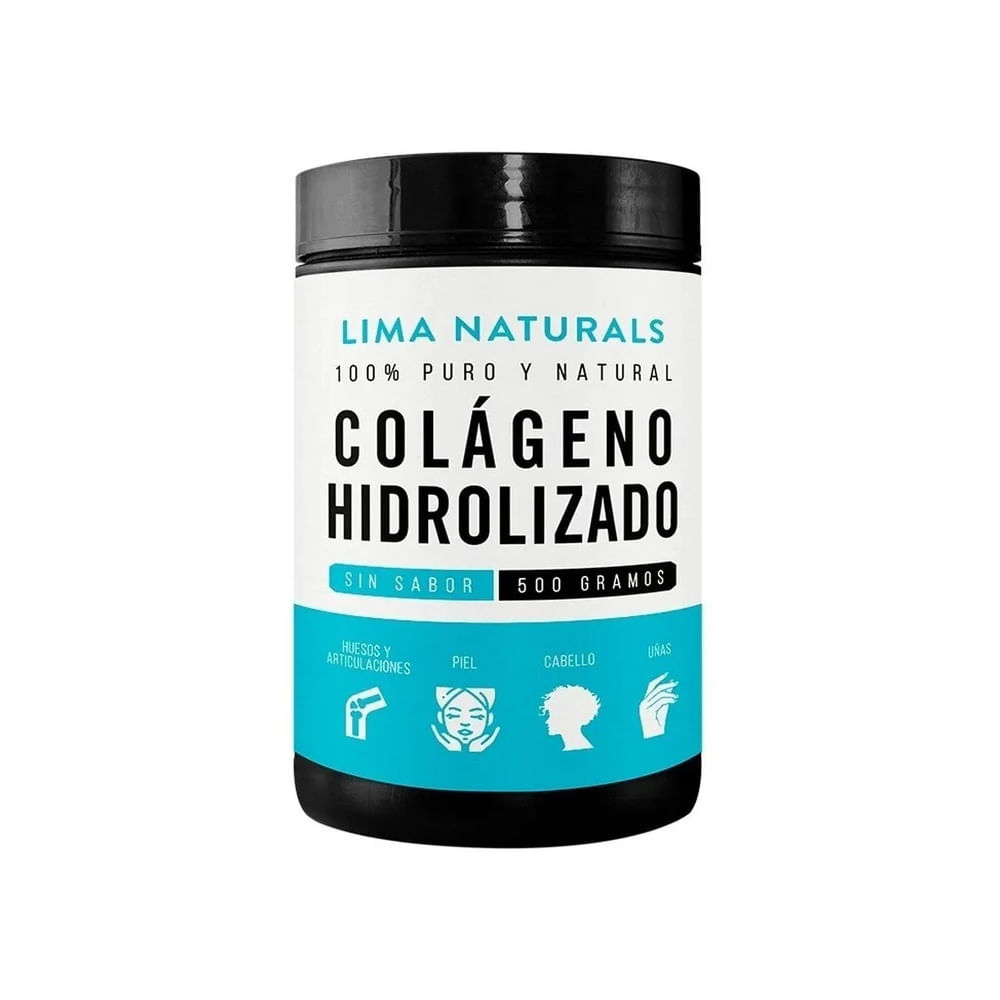 01 Pomo Colageno Hidrolizado Sin Sabor Lima Naturals 500 gr